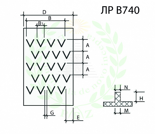Лента конвейерная рифленая ЛР-В740